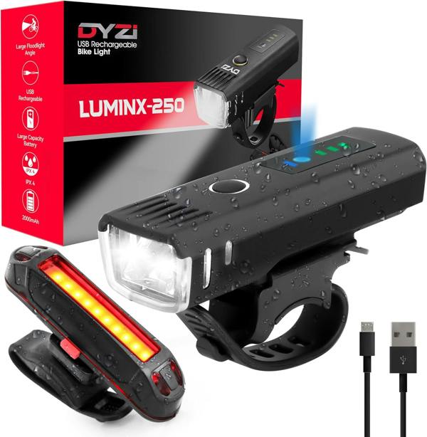 Luminx-250 dyzi bike light set rechargeable