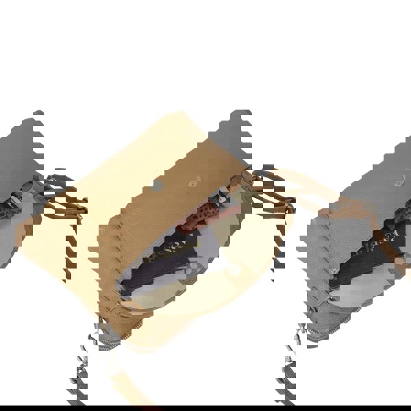 Assots London 'JEAN' Light Tan Real Soft Pebble Grain Leather Crossbody Bag