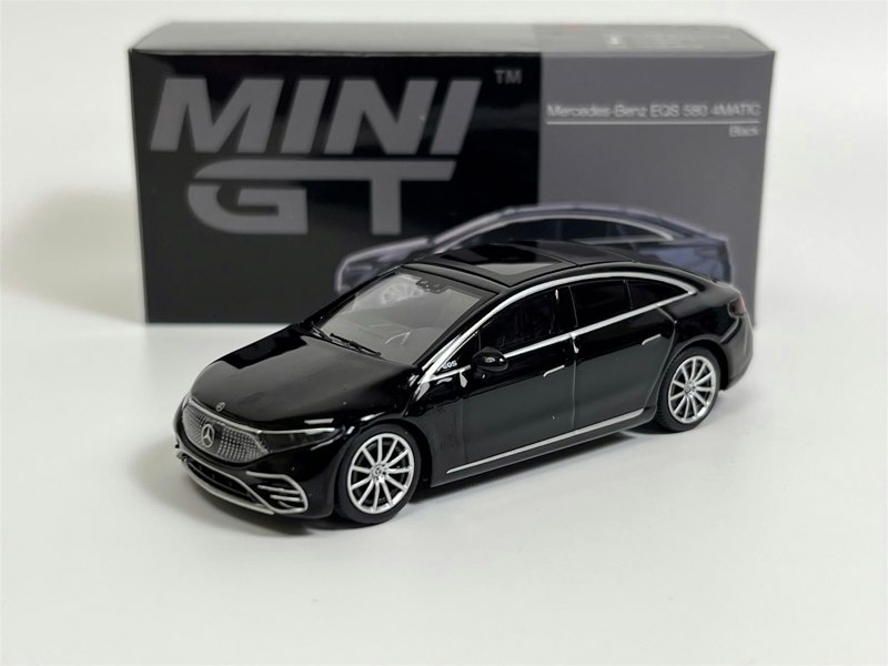 Mini GT Mercedes Benz EQS 580 4MATIC Black LHD 1:64 Scale Mini GT MGT00694L