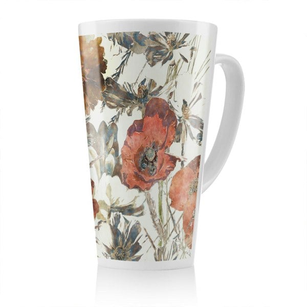 Benjamin Tate Design Watercolour Flower Print Latte Mug
