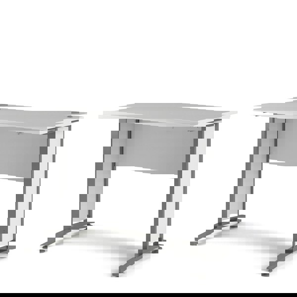 Furniture To Go Prima Desk 120 cm in White with Silver grey steel legs