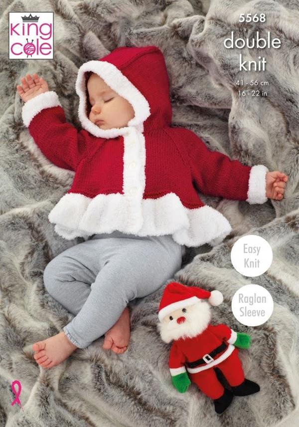 King Cole Comfort DK & Truffle Knitting Pattern 5568, Jackets, Headwear for Baby, 16 - 22 Inches - Easy