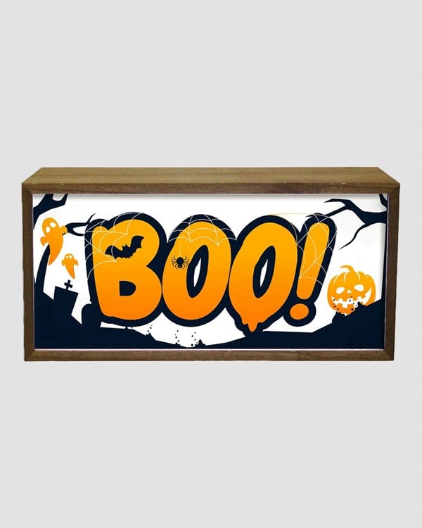 Halloween LED Light Box - Boo Sign for Spooky Home Décor