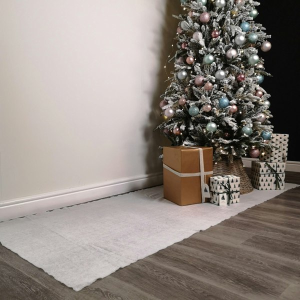 Samuel Alexander 2.4m x 90cm Soft White Artificial Fake Snow Blanket Christmas Decoration