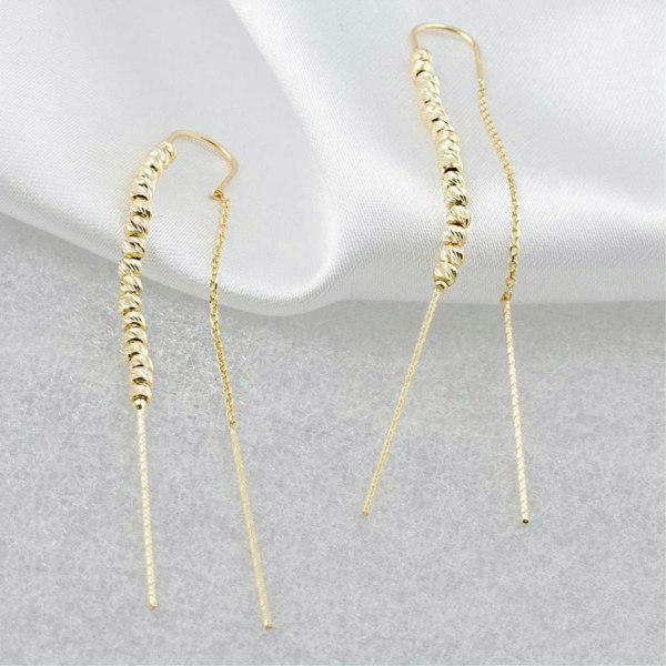 Sterling Silver Dorica Chain Bead Drop Earring - Spero London