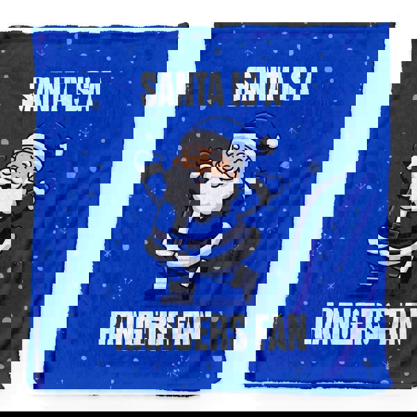 BritishmadeGifts Santa is a Rangers Football Fan - Luxury Fleece Blanket 150cm X 150cm