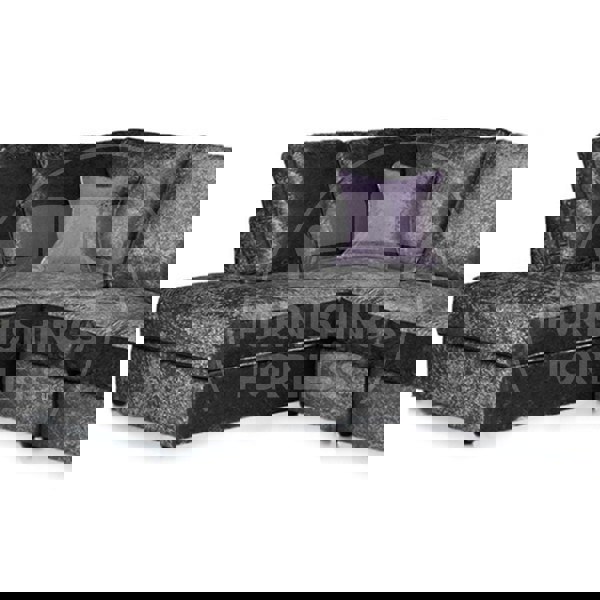 Crystal Crushed Velvet Full Back 5 Seater L Shaped Corner Sofa - 4