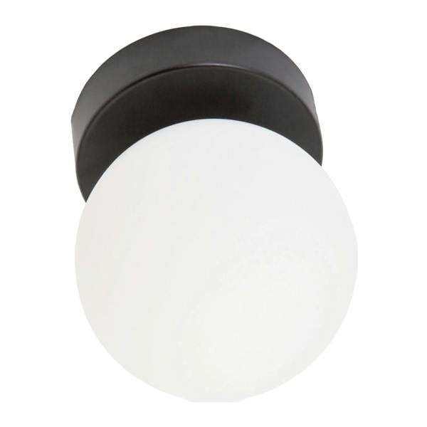 Modern Compact Bathroom Ceiling Light with Opal Glass Globe Shade Image 5