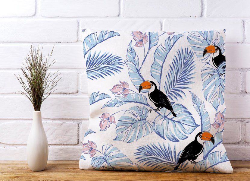 Warren Reed Tropical Toucan Cushions