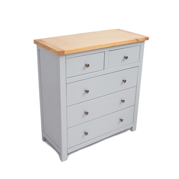 Cabinet Bits Argenta 5 Drawer Chest of Drawers Brass Knob