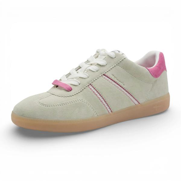 Tamaris Women's Green Pink Leather Sneakers