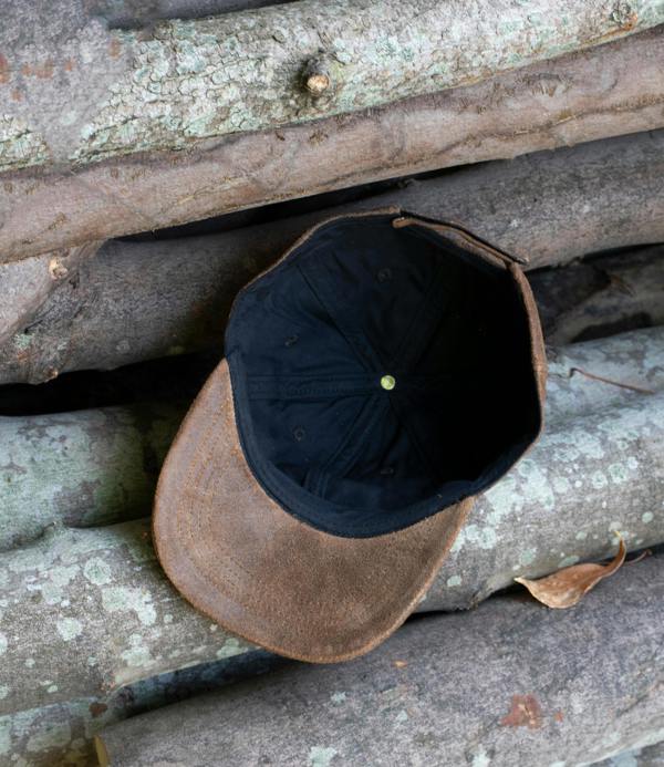 Wombat Leather Wombat Mens Hiker Brown Leather Cap