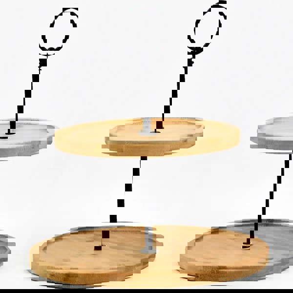 Maison des Cadeaux Bamboo 2-Tier Cake Stand