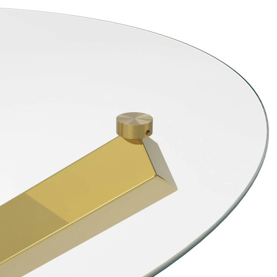Wyld Haus San Sebastian Clear Glass and Gold Metal Round Dining Table 4 Seater