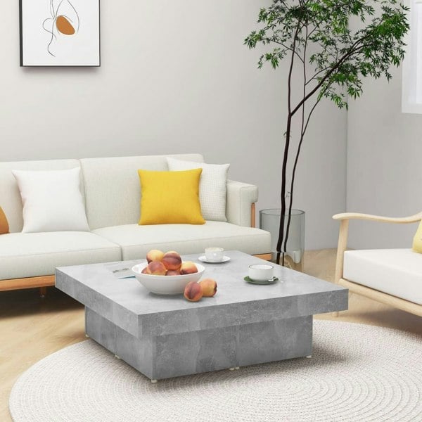 Berkfield Coffee Table Concrete Grey 90x90x28 cm Engineered Wood