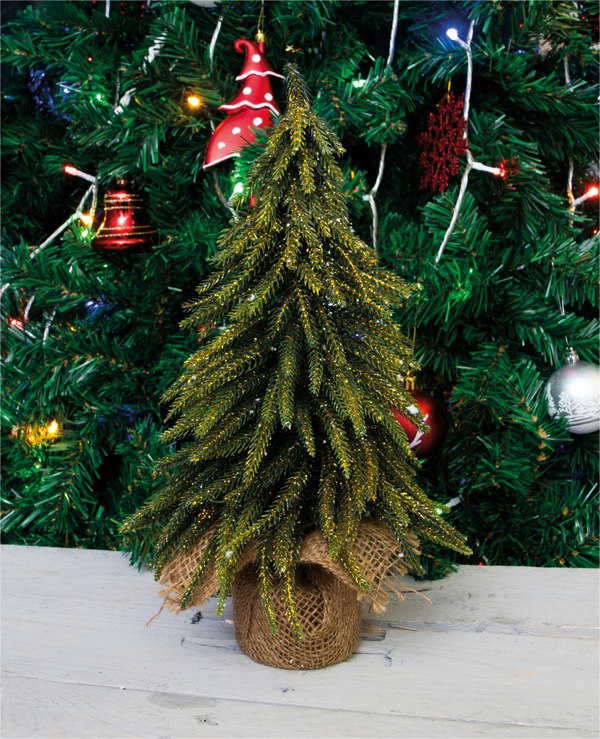 St Helens Decorative Gold Finish Christmas Tree, 35Cm