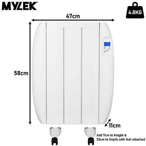 MYLEK Panel Heater Radiator 600W Electric with Programmable Digital Timer