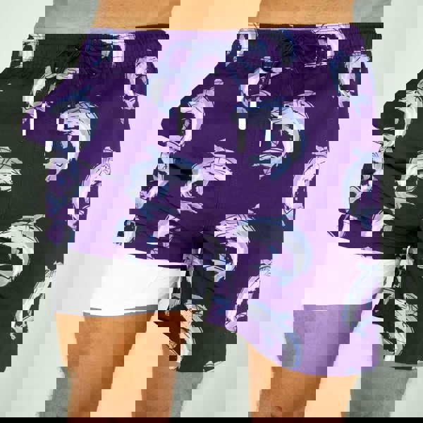 Randy Cow Matching Father & Son Sharks Swim Shorts with Waterproof Pocket