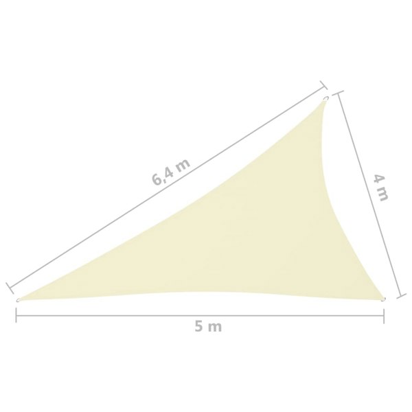 Berkfield Sunshade Sail Oxford Fabric Triangular 4x5x6.4 m Cream