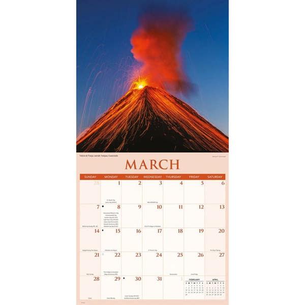 Natural Elements Volcanoes Calendar 2027, Wall Calendars, Month To View, Natural World, Gift