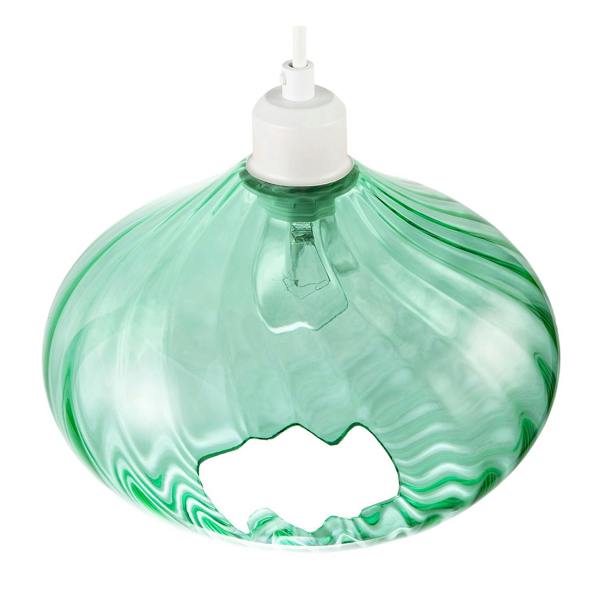 Modern Designer Emerald Green Line Twisted Glass Pendant Light Shade Image 3