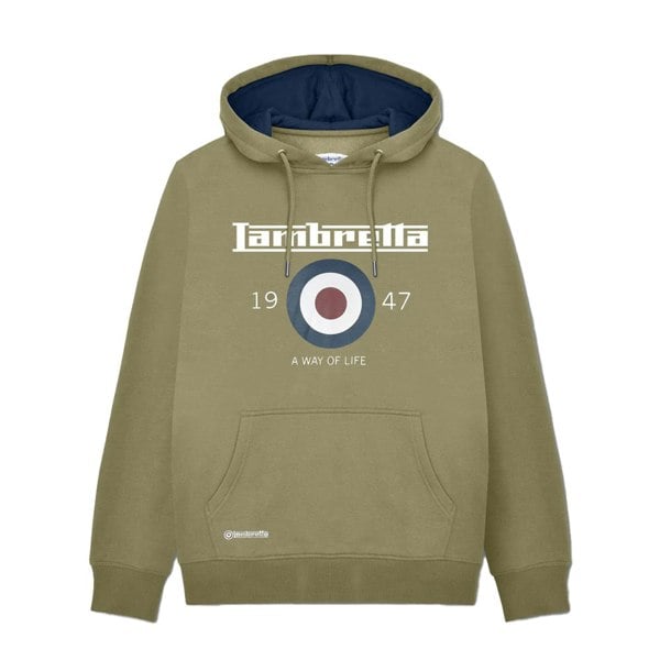 Lambretta Mens AW24 Target Hoodie - Khaki Green