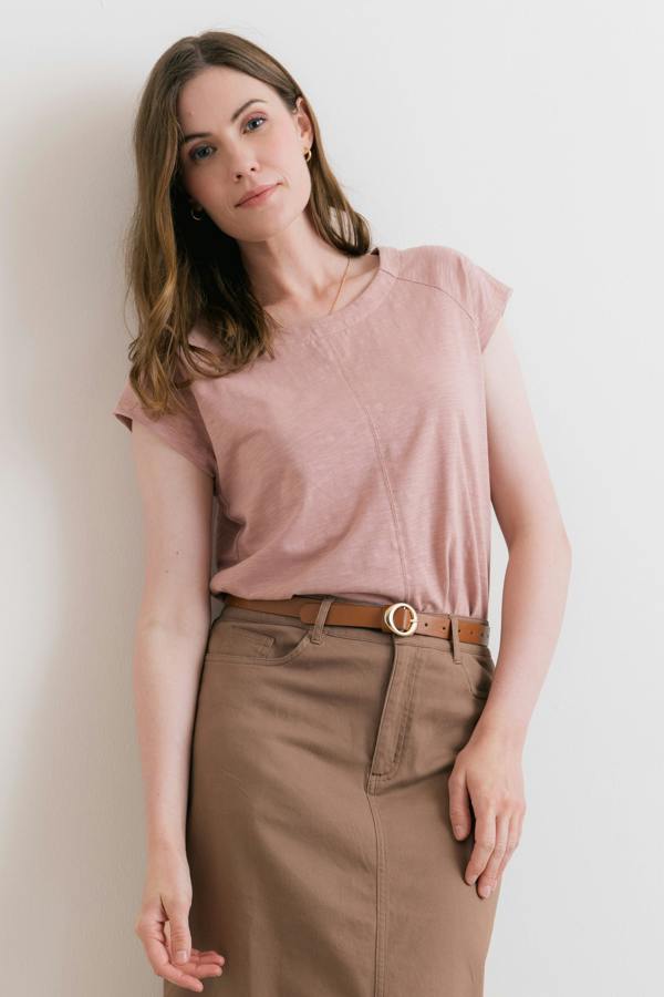 Lily & Me Tidal Organic Cotton T-Shirt Soft Pink