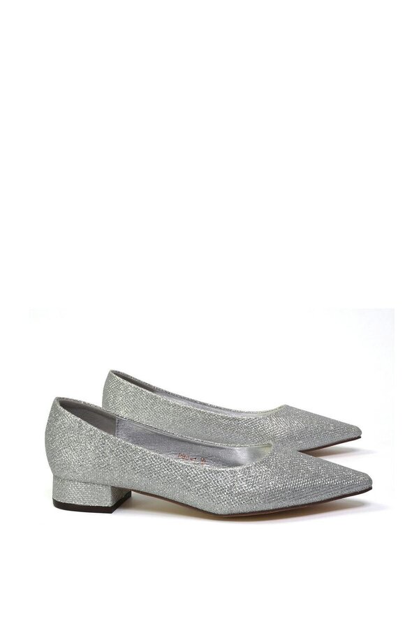 XY LONDON Pointed Toe Wedding Shoes Low Heel Bridal Heels