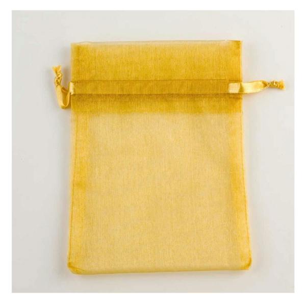 15cm Gold Organza Gift Bags with Drawstring for Jewellery, Candy and Favours image 3