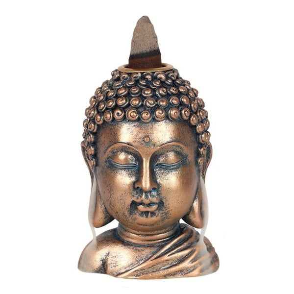 Serano Bronze Buddha Head Backflow Incense Burner