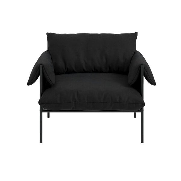 Wyld Haus Wardour Minimalist Black Houseweave  Armchair Metal Legs