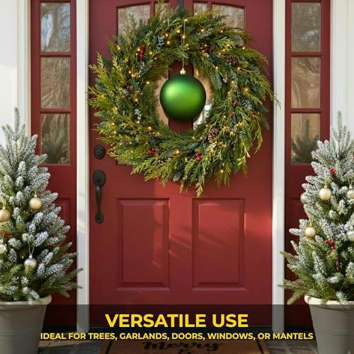 25cm Dark Green Matte Christmas Bauble for Elegant Festive Home Styling image 5