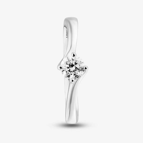 1888 Collection Platinum Certificated 0.33ct Round Cut Diamond Twist Solitaire Ring RI-137(.33CT PLUS)