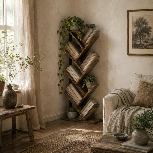 Wyld Haus Modo Wood Wood Effect 6 Section Tree Style Bookcase