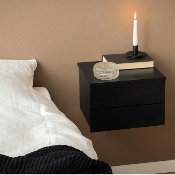 Furniture To Go Avignon Bedside Table with 2 Drawers in Black
