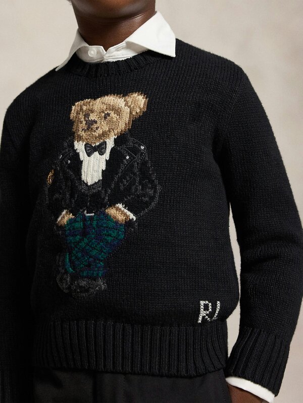Ralph Lauren Kids Ralph Lauren Boys Polo Bear Jumper in Black