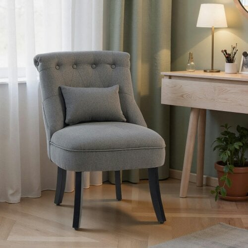 Wyld Haus Fapa Grey Fabric Tub Accent Chair With Cushion And Solid Wood Legs