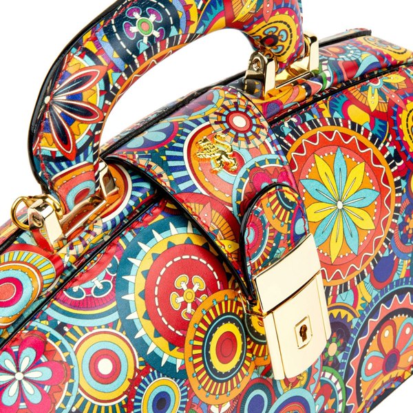 Embassy London Gazelle - Signature Print - Women's bowling bag with handle and strap