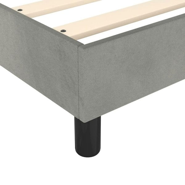 Berkfield Box Spring Bed Frame Light Grey 180x200cm 6FT Super King Velvet