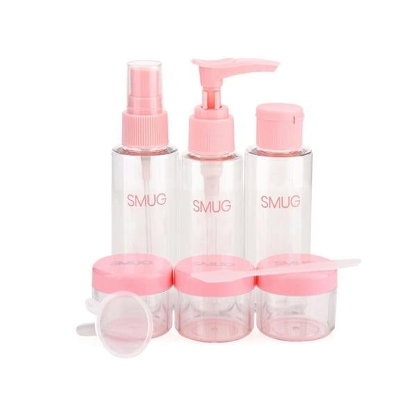SMUG Travel Bottle 9-Piece Set - Pink