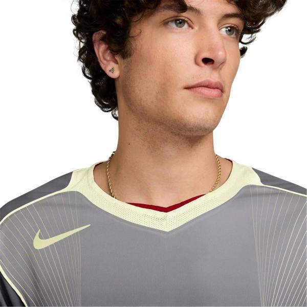 Nike Mens T90 Logo Short-Sleeved T-Shirt - Light Grey - 