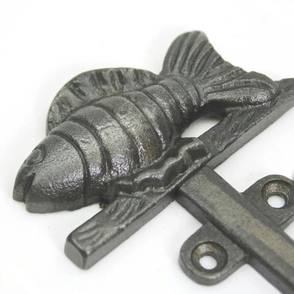 Antique Cast Iron Goldfish Single Coat/Robe Hook - 105mm