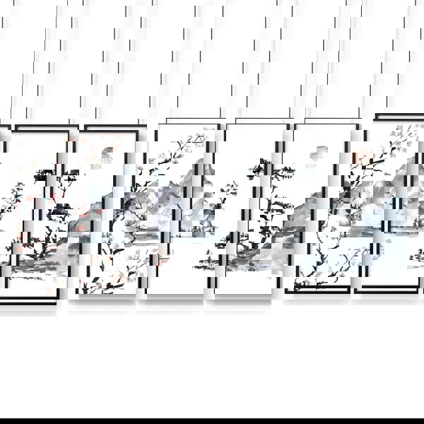 Japanese cherry blossom tree | set of 3 framed wall art