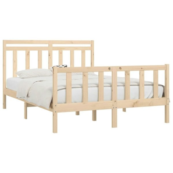 Berkfield Bed Frame Solid Wood Pine 140x200 cm