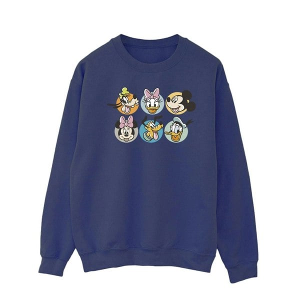 Disney Mens Mickey Mouse And Friends Faces Sweatshirt - Navy Blue