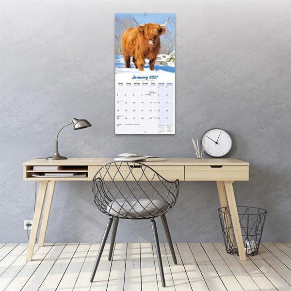 Highland Cows Calendar 2027, Wall Calendars, Month To View, Animals, Gift