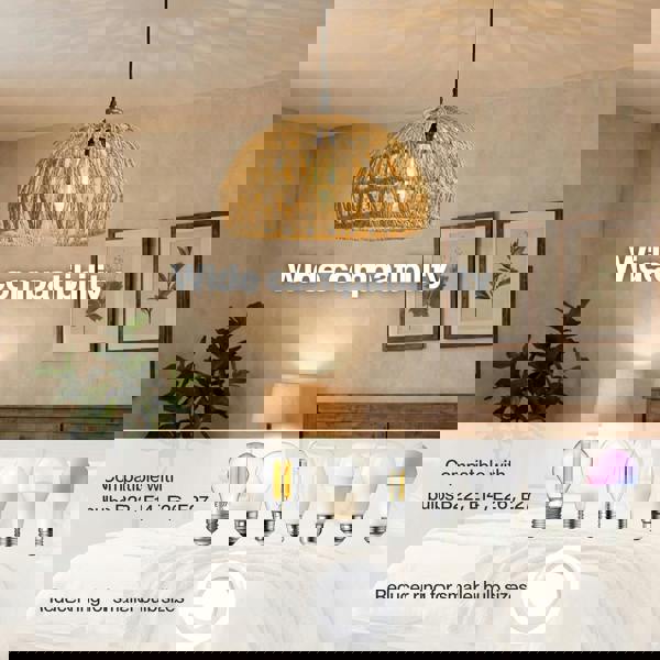 Emitto Rustic Ceiling Pendant Light Shade Hemp Rope Lamp Shade Boho Yellow 23cm