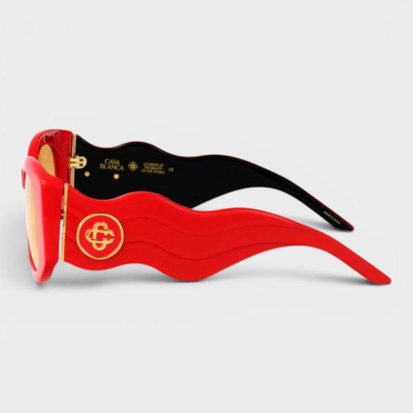 Casablanca Oval Wave Sunglasses Red Canary