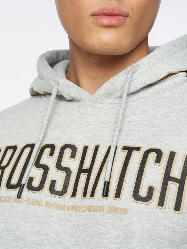 Crosshatch Doddington Hoodie Light Grey Marl