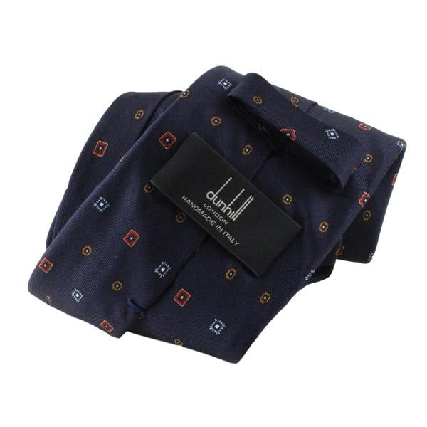 Dunhill repeat pattern luxurious mulberry silk tie